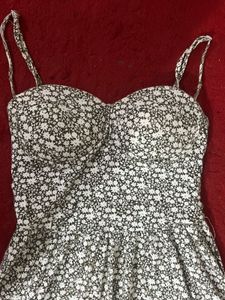 Floral Olive And White Mini Dress