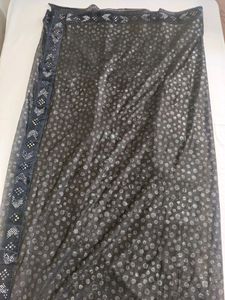 Elegant Dot Print Sari with Embellished Border