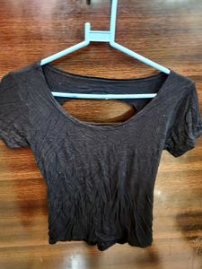Black Open Back Tee