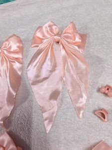 Pink Bow Hair Clip Set