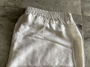 Women&#39;s White Wide-Leg Elastic Waist Pants