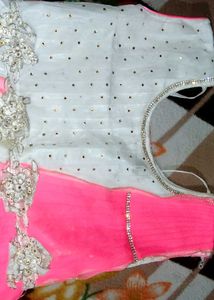 Elegant White &amp; Pink Girls Party Wear Gown |