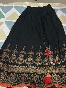 Elegant Black Ethnic Skirt