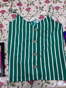 Striped Green Cami Top