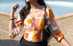 Colorful Geometric Print Top