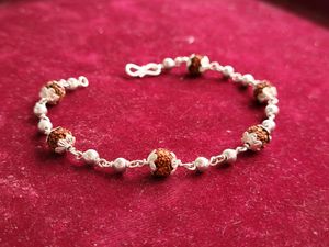 Silver Rudraksh Trendy Rakhi / Bracelet