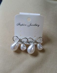 Elegant White Pearl Bow Drop Earrings🤍
