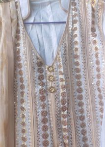 Festive White Anarkali Suit