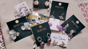 Combo Of Earrings and  Brown Top