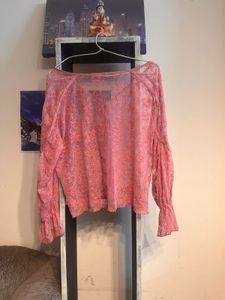 Pink Floral Lace Top