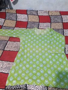 Green Printed Kurta
