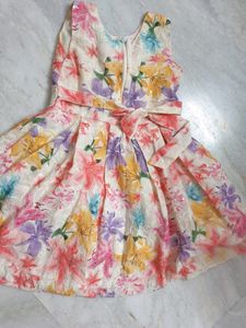 Multicolor Butterfly Floral Kids Dress