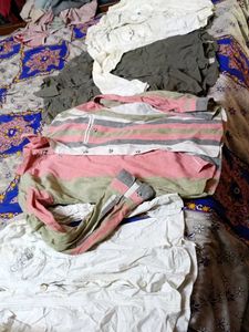 4 Cotton Shirts, Both Are Use But Not Damage