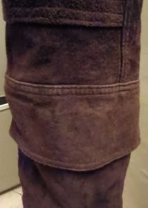 Vintage Brown Suede Leather Coat