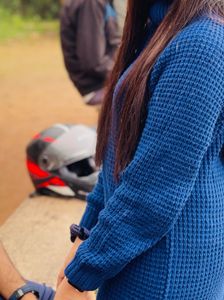 KNEE LENGTH SWEATER/NAVY BLUE SWEATER