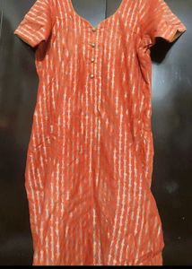 Coral Colour Suit Salwar &amp; Dupatta For 40 Bust