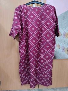 Elegant Maroon Printed Kurti (CU)