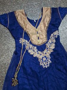 Women&#39;s Blue Umbrella (Kurti/ Gown)size L