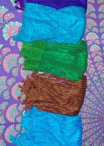 Colorful Crinkle Scarves - Set of 5