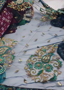Royal Blue Silk &amp; Net Saree,Gold Pattern &amp;Sequnce
