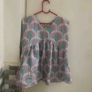 Paisley Print Top with Criss-Cross Back