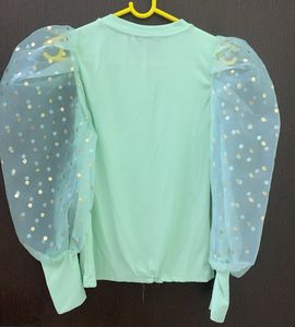 Trendy Green Blouse Top