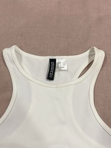 H&amp;M White Racerback Tank Top