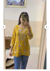 Yellow Floral Print Tunic
