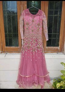 Elegant Pink Embroidered Gown💥