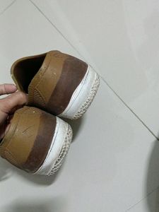 White + Brown (Rubber)Casual Shoes