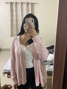Pink Knit Cardigan