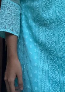 Teal Embroidered Kurti