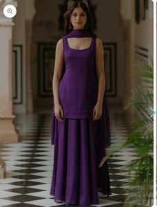 anayna Purple Kurta With Skirt Set
