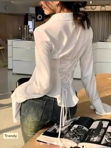 Savana Lace Up Back Detail Blouse