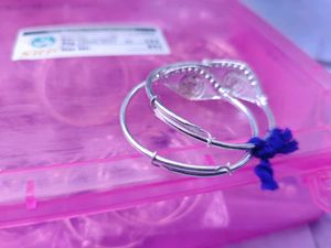 Real Silver Baby Bangle One Pair