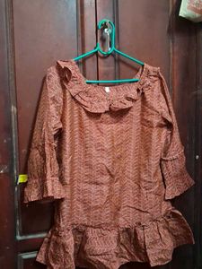 Brown Patterned Top