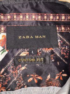 ZARA MAN Chain Link Print Long Sleeve Shirt