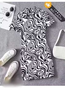 Trendy heart Print Bodycon Dress for kids (female)