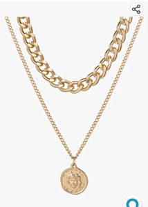 Aesthetic Double Layer Coin Golden Chain