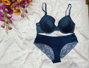 🇭🇲💫💗 Navy Blue Bra &amp; Panty Set