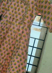 Pink Floral Print Kurta