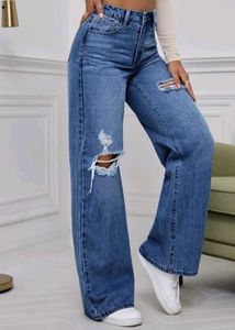 Ripped Wide Leg Jeans