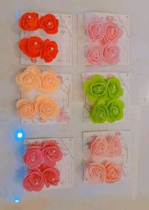 Pink Floral Hair Ties