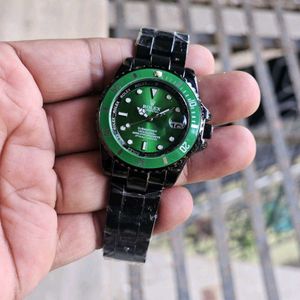 ROLEX PREMIUM LADIES BLACK CHAIN WATCH