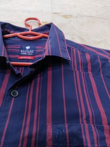 Netplay Mauva Stripes Shirt For Men.