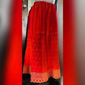 Women Ethnic Motifs Embroidery Sequins Orange Suit