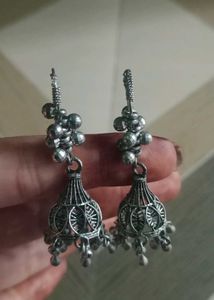 Silver Jhumka Earrings