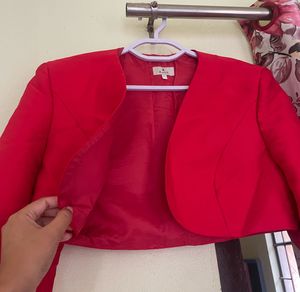 Cute Red Crop Blazer