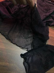 BLACK see-through SKIN FIT y2k crop top