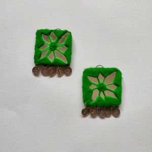 Mirror Embroidery Earrings - 54